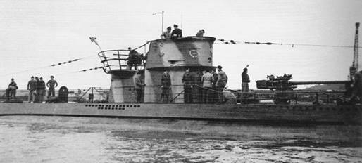 El submarino U-202 de la Kriegsmarine.